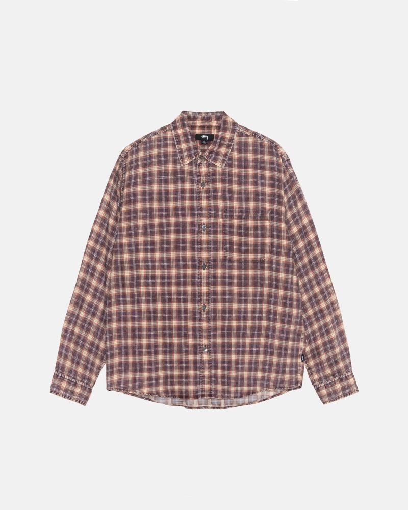 STÜSSY MATTHEW SHIRT PRINTED PLAID BRICK SHORTSLEEVE