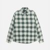 STÜSSY MATTHEW SHIRT LG PRINTED PLAID GREEN LONGSLEEVE