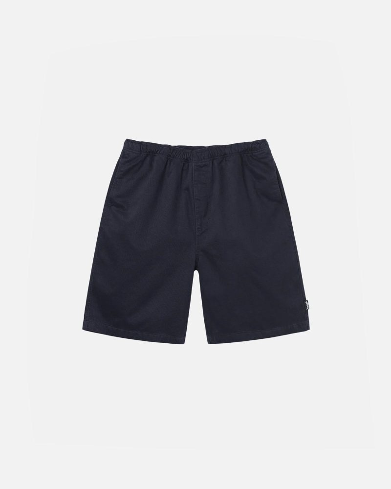 STÜSSY BEACH SHORT BRUSHED COTTON NAVY SHORTS