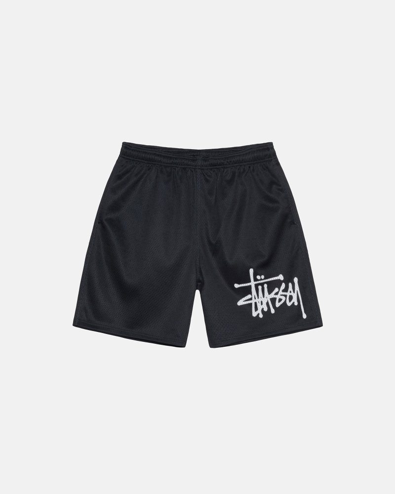 STÜSSY MESH SHORT BIG BASIC BLACK SHORTS