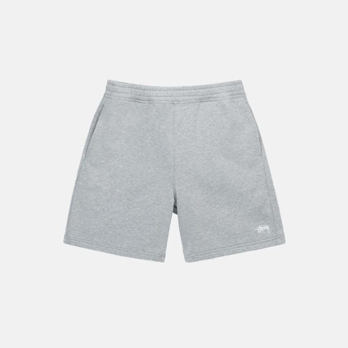 STÜSSY STOCK LOGO SWEATSHORT GREY HEATHER SHORTS