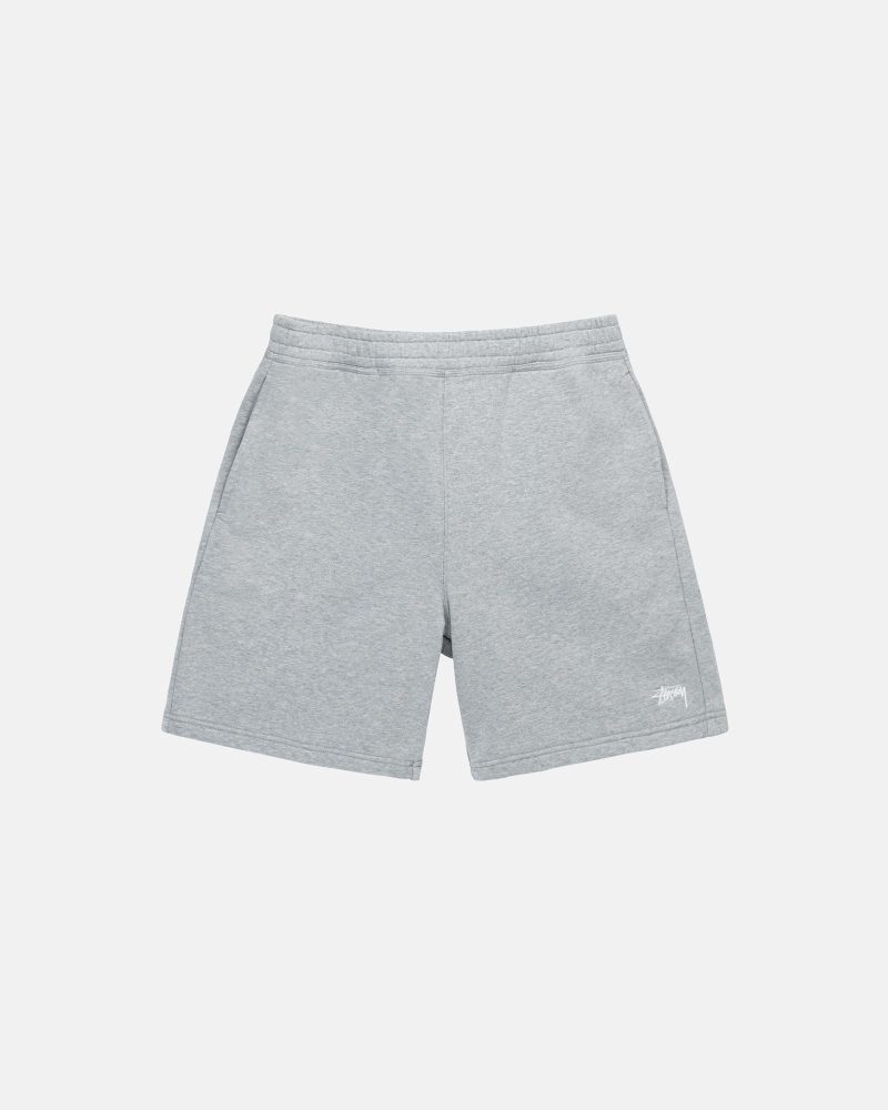 STÜSSY STOCK LOGO SWEATSHORT GREY HEATHER SHORTS