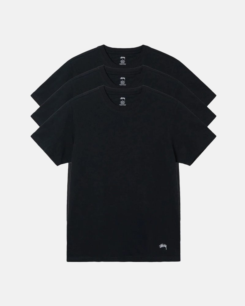 STÜSSY STÜSSY UNDERSHIRTS 3 PACK BLACK SHORTSLEEVE