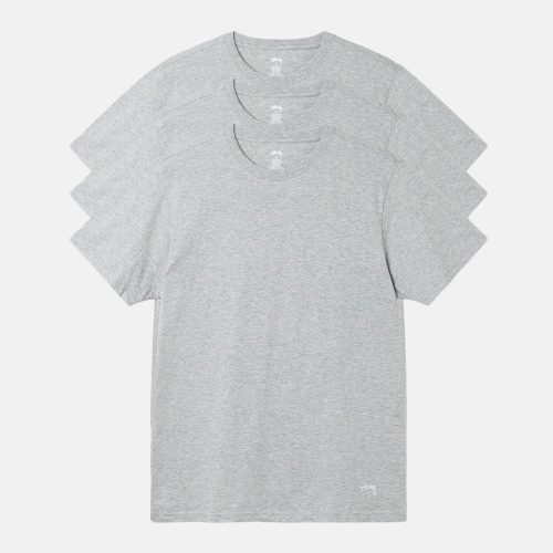 STÜSSY STÜSSY UNDERSHIRTS 3 PACK GREY HEATHER SHORTSLEEVE