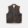 STÜSSY REVERSIBLE SHEARLING WORKGEAR VEST BROWN OUTERWEAR