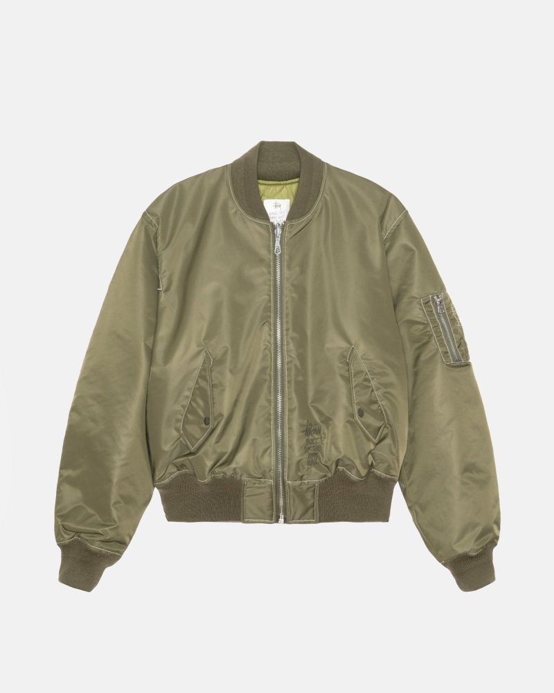 BUILT REVERSIBLE BOMBER JACKET OLIVE OUTERWEAR | hero:main:collection:new-arrivals,outerwear,all