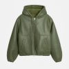 STÜSSY WORK JACKET SHEARLING GREEN OUTERWEAR