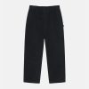 STÜSSY BEACH PANT BRUSHED COTTON BLACK PANTS | hero:main:collection:new-arrivals,pants,all,bottoms