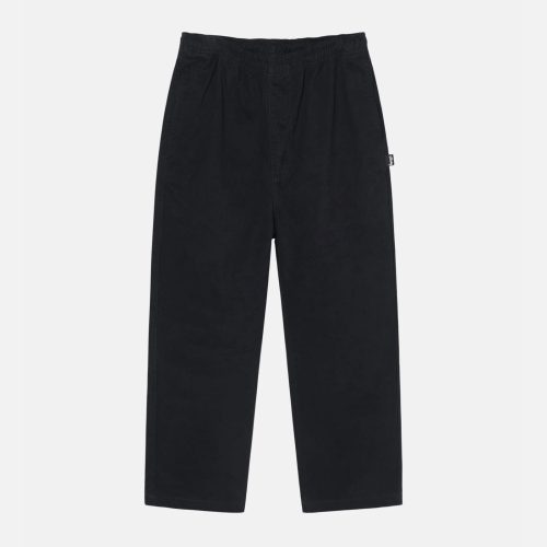 STÜSSY BEACH PANT BRUSHED COTTON BLACK PANTS | hero:main:collection:new-arrivals,pants,all,bottoms