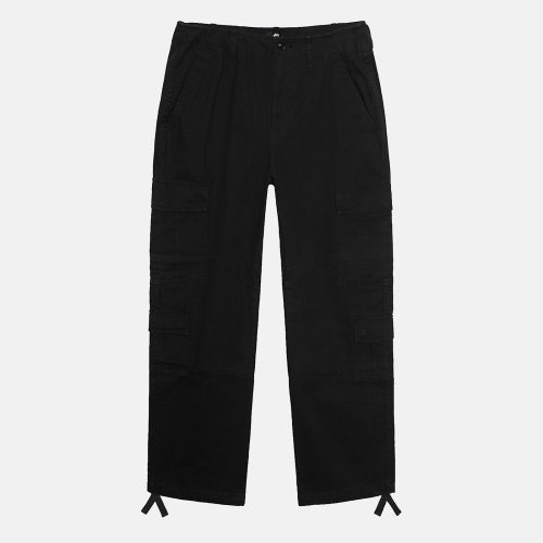 STÜSSY SURPLUS CARGO RIPSTOP BLACK PANTS