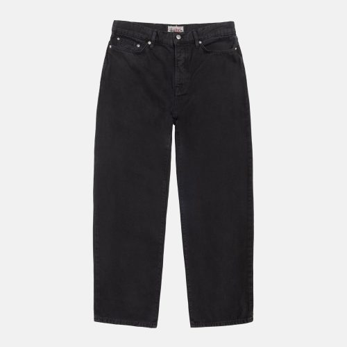 Stüssy Big Ol' Jean Washed Canvas Washed Black Pants | hero:main:collection:new-arrivals,pants,all,bottoms