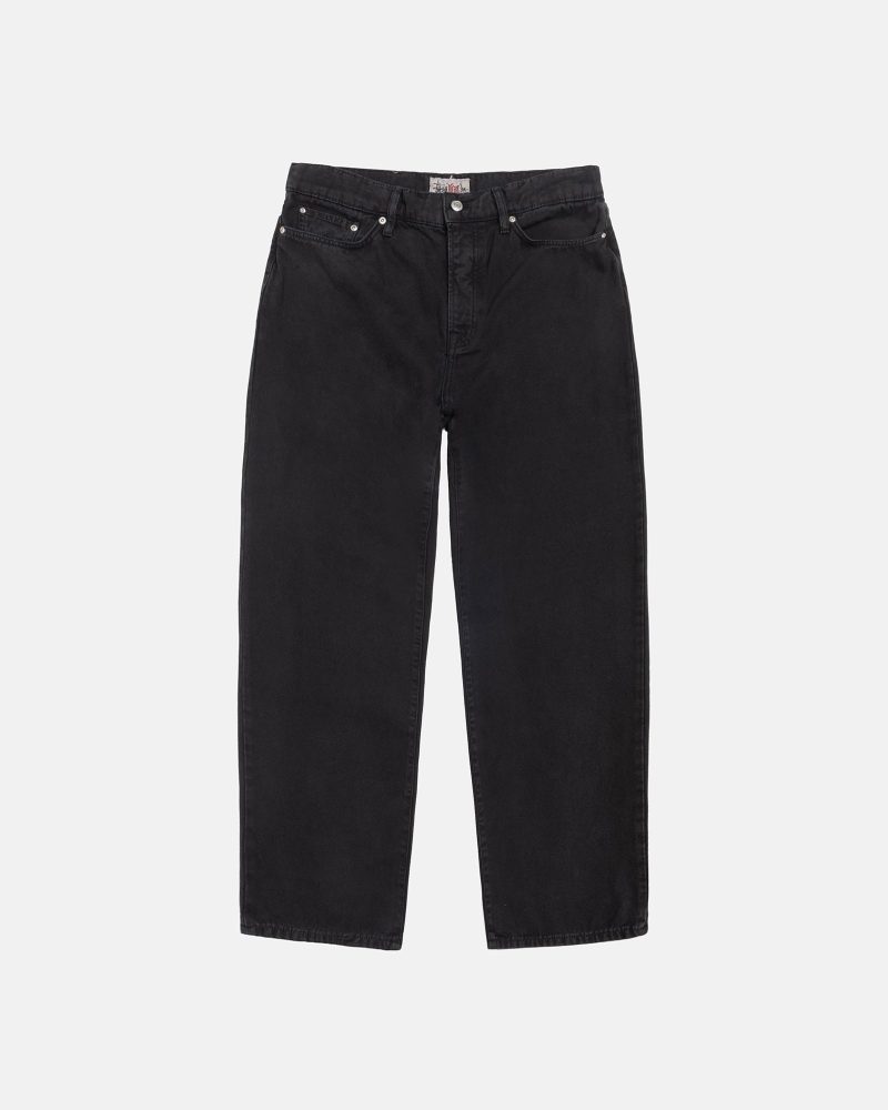 Stüssy Big Ol' Jean Washed Canvas Washed Black Pants | hero:main:collection:new-arrivals,pants,all,bottoms