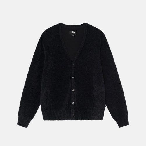 SHAGGY CARDIGAN BLACK KNIT | hero:main:collection:new-arrivals,knits,all