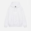 STÜSSY STOCK LOGO APPLIQUE HOODIE ASH HEATHER/WHITE SWEATS