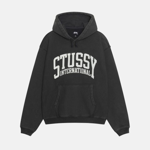 STÜSSY RELAXED HOODIE INTERNATIONAL WASHED BLACK SWEATS