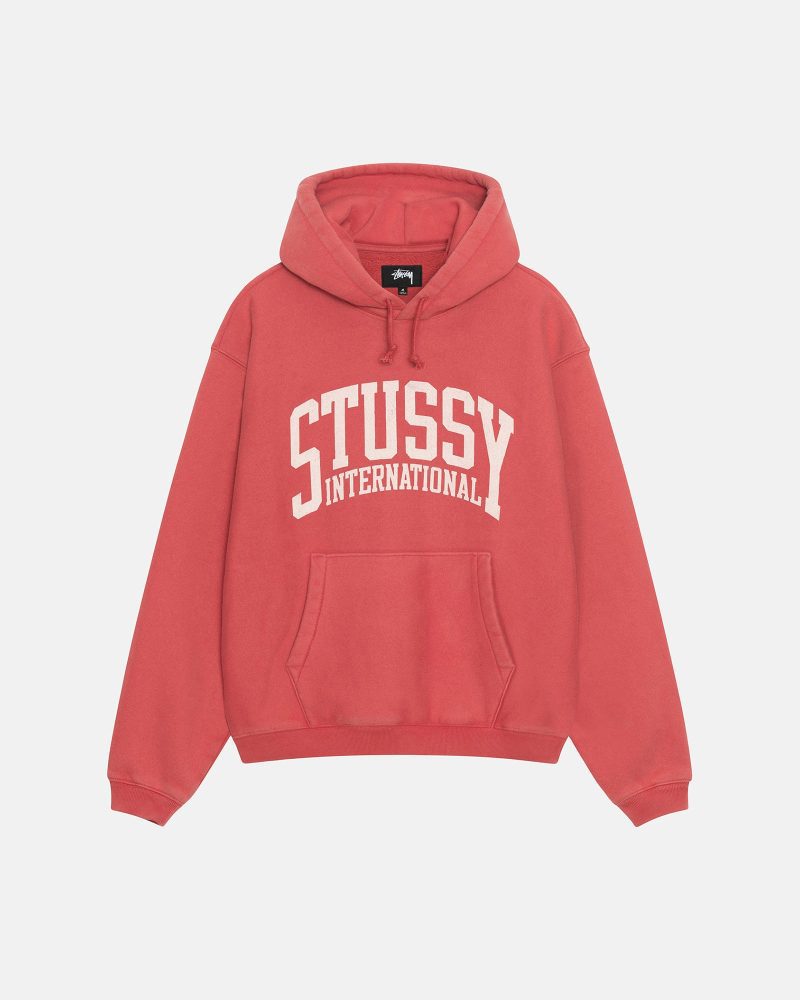 STÜSSY RELAXED HOODIE INTERNATIONAL WASHED RED SWEATS