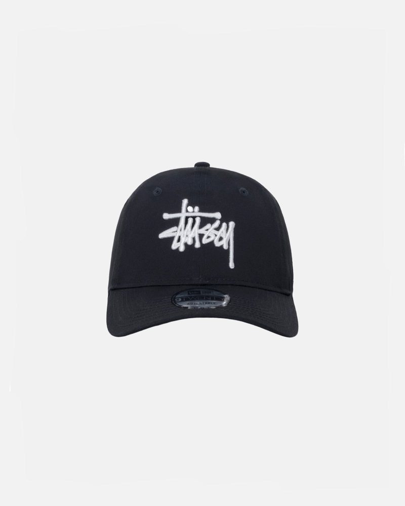 STÜSSY NEW ERA 9TWENTY BASIC STRAPBACK BLACK HEADWEAR