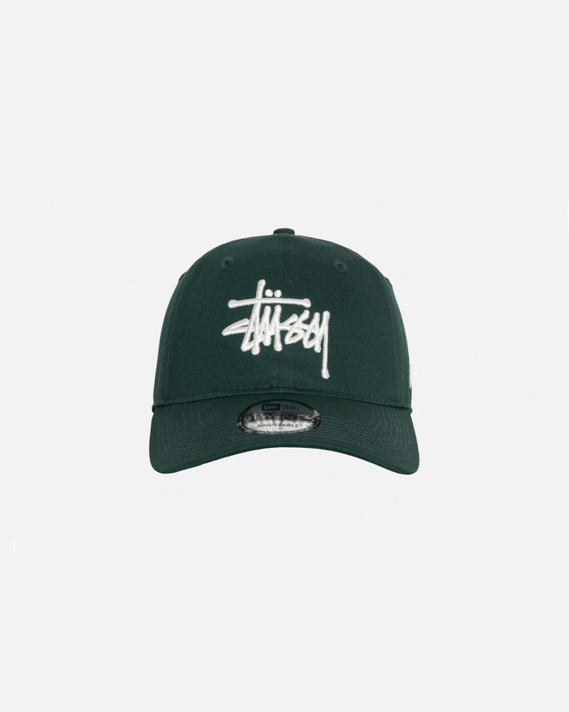 STÜSSY NEW ERA 9TWENTY BASIC STRAPBACK DARK GREEN HEADWEAR