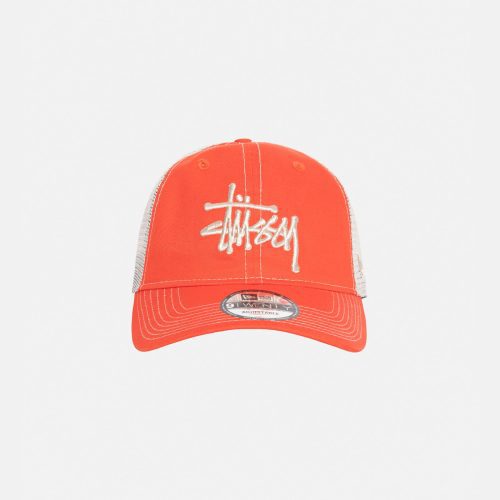 STÜSSY NEW ERA 9TWENTY BASIC TRUCKER ORANGE HEADWEAR