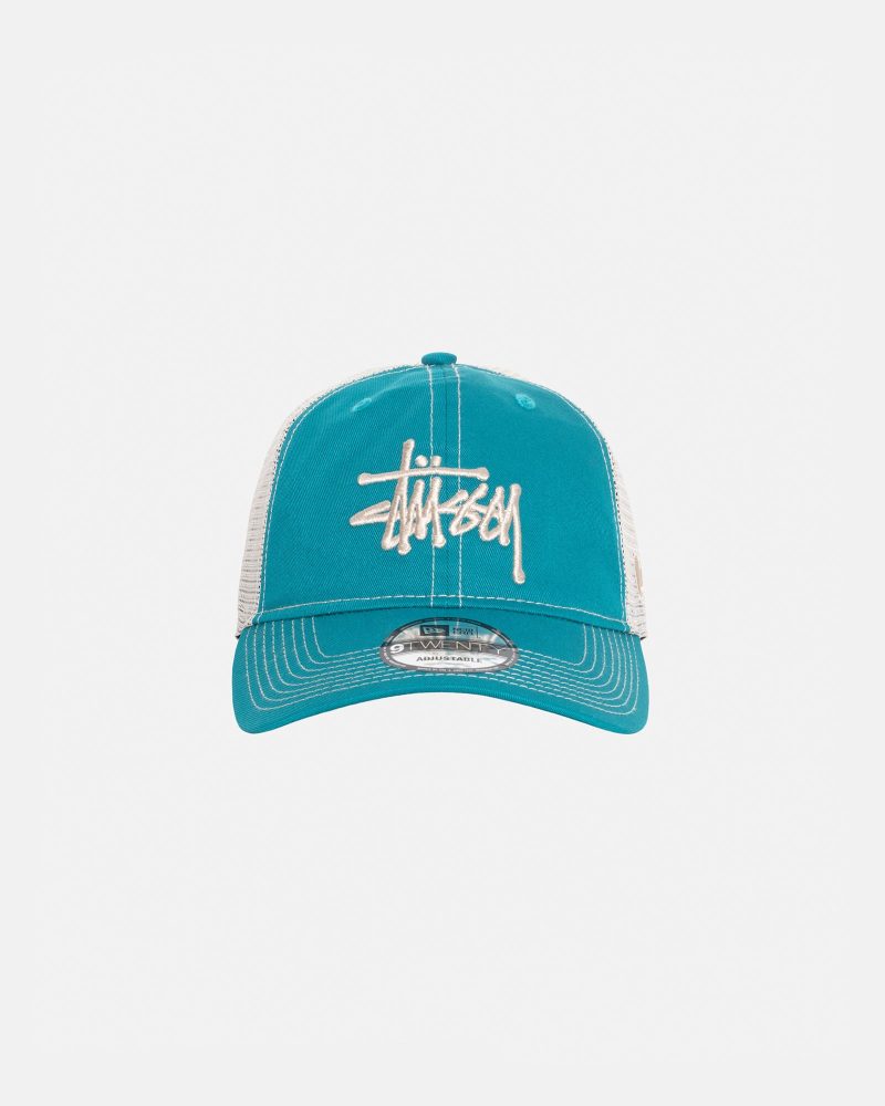 STÜSSY NEW ERA 9TWENTY BASIC TRUCKER TEAL HEADWEAR