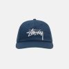 STÜSSY MID-DEPTH BIG STOCK SNAPBACK NAVY HEADWEAR