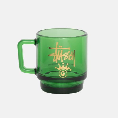 STOCK CROWN LOGO GLASS MUG GREEN ACCESSORY