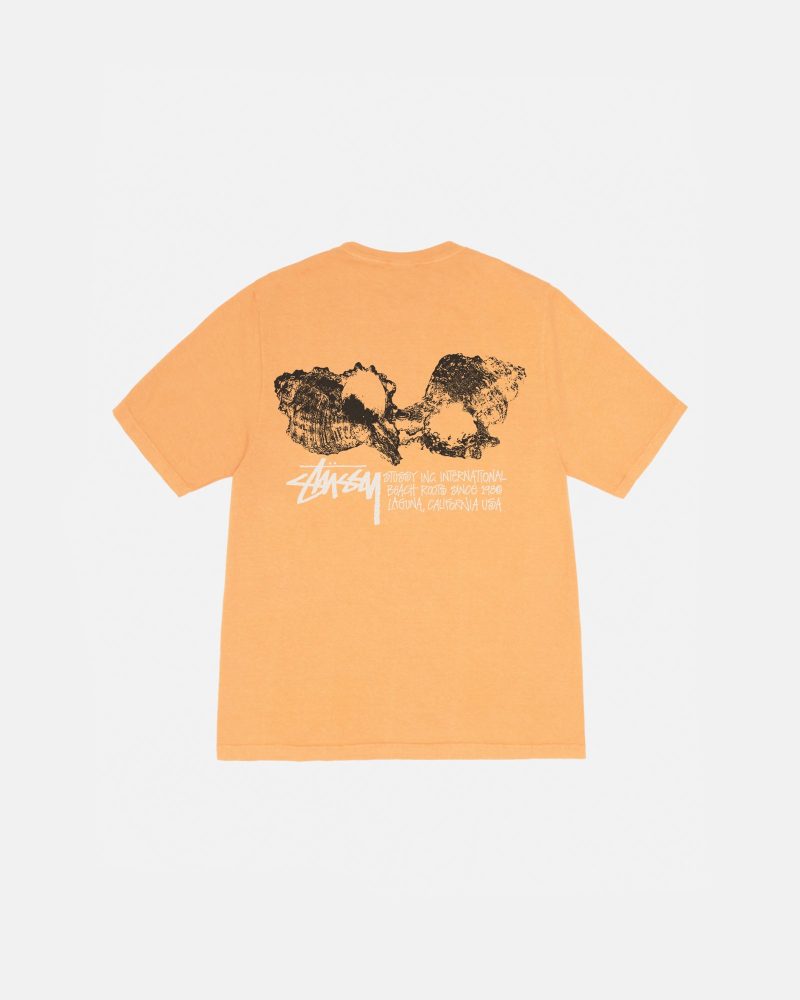 STÜSSY SHELLS TEE PIGMENT DYED ORANGE SHORTSLEEVE