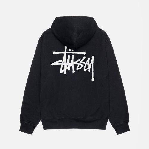 BASIC STÜSSY HOODIE PIGMENT DYED BLACK SWEATS