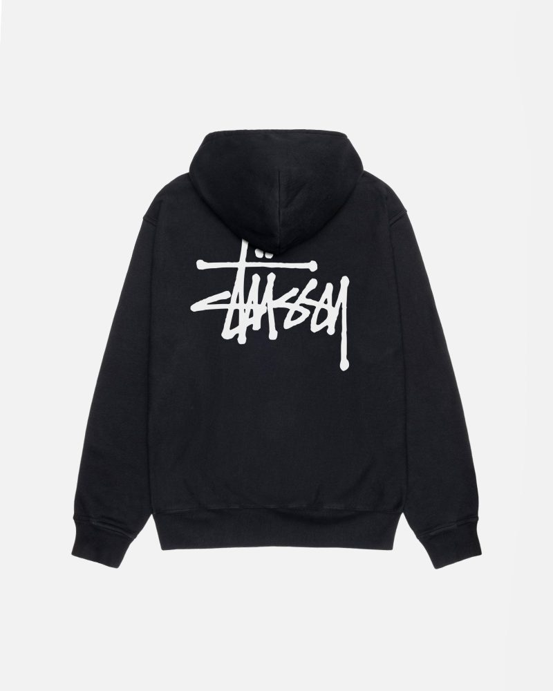 BASIC STÜSSY HOODIE PIGMENT DYED BLACK SWEATS