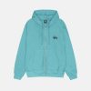 STÜSSY BASIC STÜSSY ZIP HOODIE OCEAN SWEATS