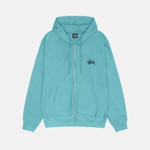 STÜSSY BASIC STÜSSY ZIP HOODIE OCEAN SWEATS