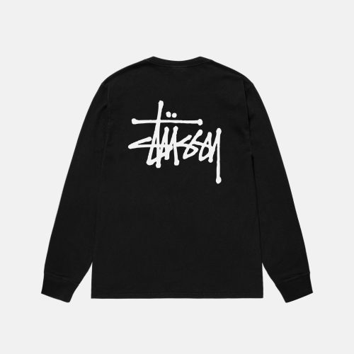 BASIC STÜSSY LS TEE PIGMENT DYED BLACK LONGSLEEVE