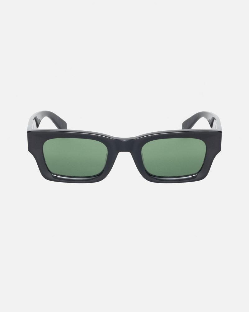 Stüssy Vincent Sunglasses Black / Green Lens Eyewear