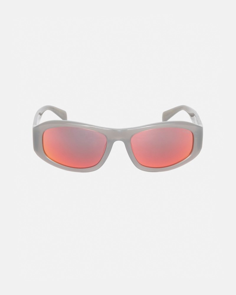 Stüssy Landon Sunglasses Grey / Silver Flare Lens Eyewear